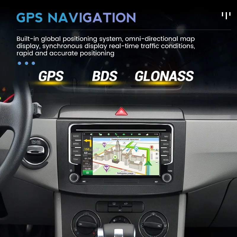 Автомагнитола CarPlay 2 ГБ + 32 Android 11 мультимедийный GPS для VW Volkswagen Polo/Tiguan/Golf 6