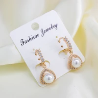 new simple celebrity style gold pearl drop earrings for woman 2022 korean fashion jewelry wedding girls sweet accessories