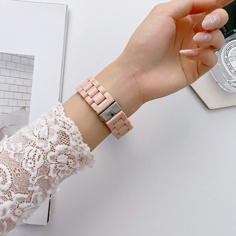 Resin Watch Strap For Apple Watch Bracelet Series 8 49mm 7 6 5 4 42mm 38mm Correa Candy For iwatch band 3 2 44mm 40mm 41MM 45MM