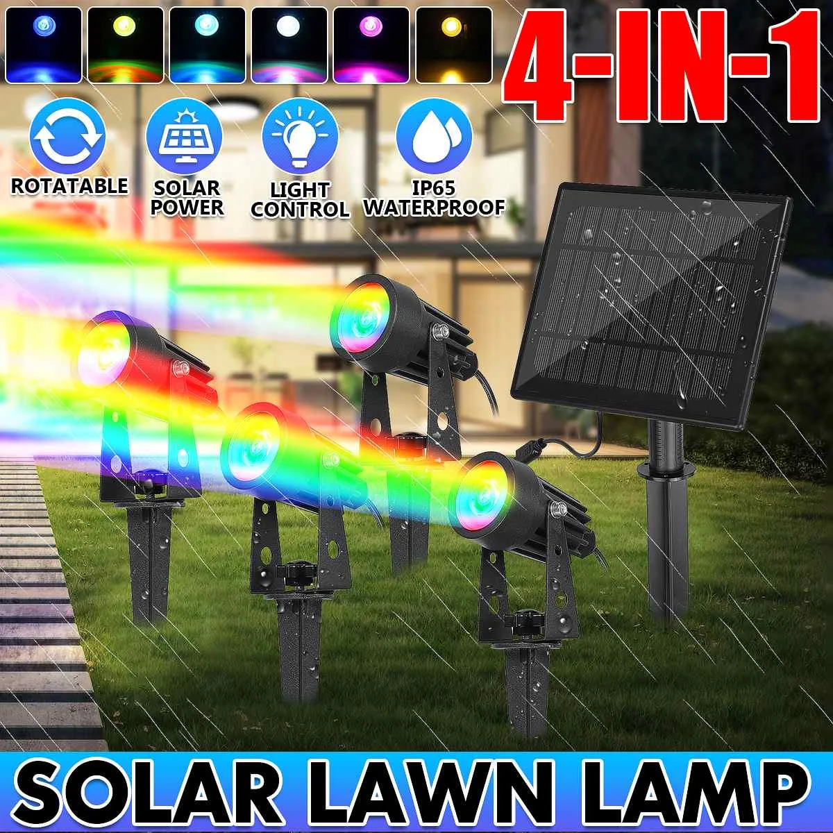 

Outdoor RGB LED Garden Lawn Light Landscape Lamp 2 Modes Light Control Waterproof Path Bulb Warm White Green Spot Lights