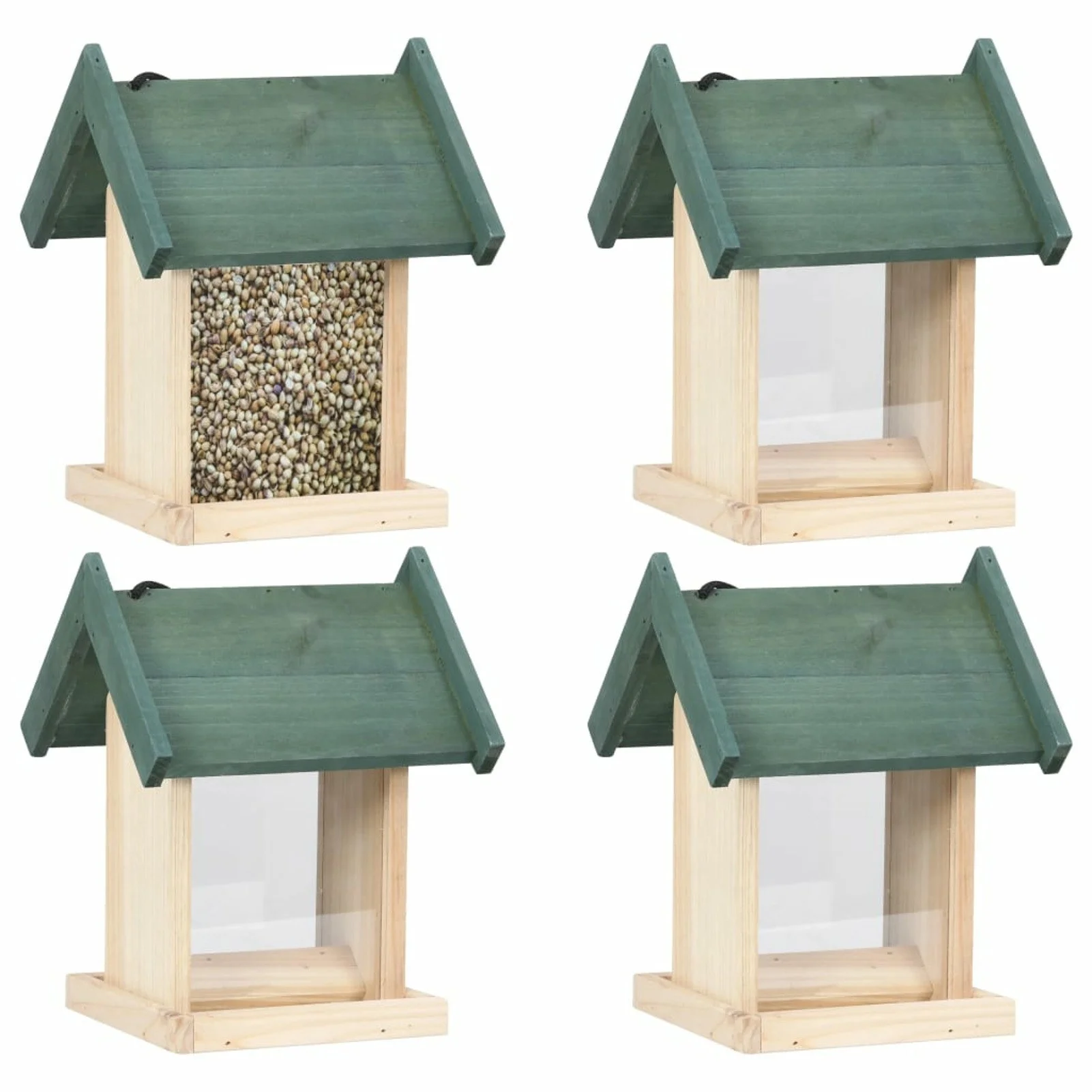 

Bird Feeders 4 pcs Firwood