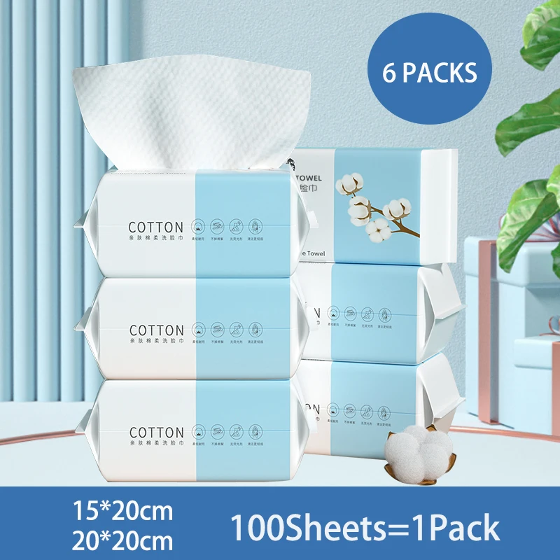 

600 Sheets Disposable Face Towel Soft Cotton Dry Wipes Cleansing Facial Cloths Towelettes Makeup Remover Towels for Skincare