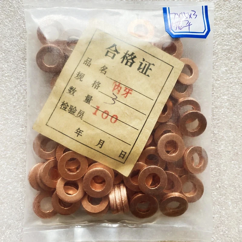 

Дизельная Форсунка системы впрыска с общей топливной магистралью, 100 шт., 7 × 15 мм, 7 × 13 мм, 9 × 18 мм, медная шайба с уплотнением, магнитная подушка для Bosch Denso CAT