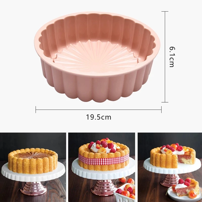 

Silicone Cake Mold Bread Toast Shortcake Cake Sponge Flan Mould Square Round Spiral Gear Charlotte Svarin Baking Pan Tray Mold