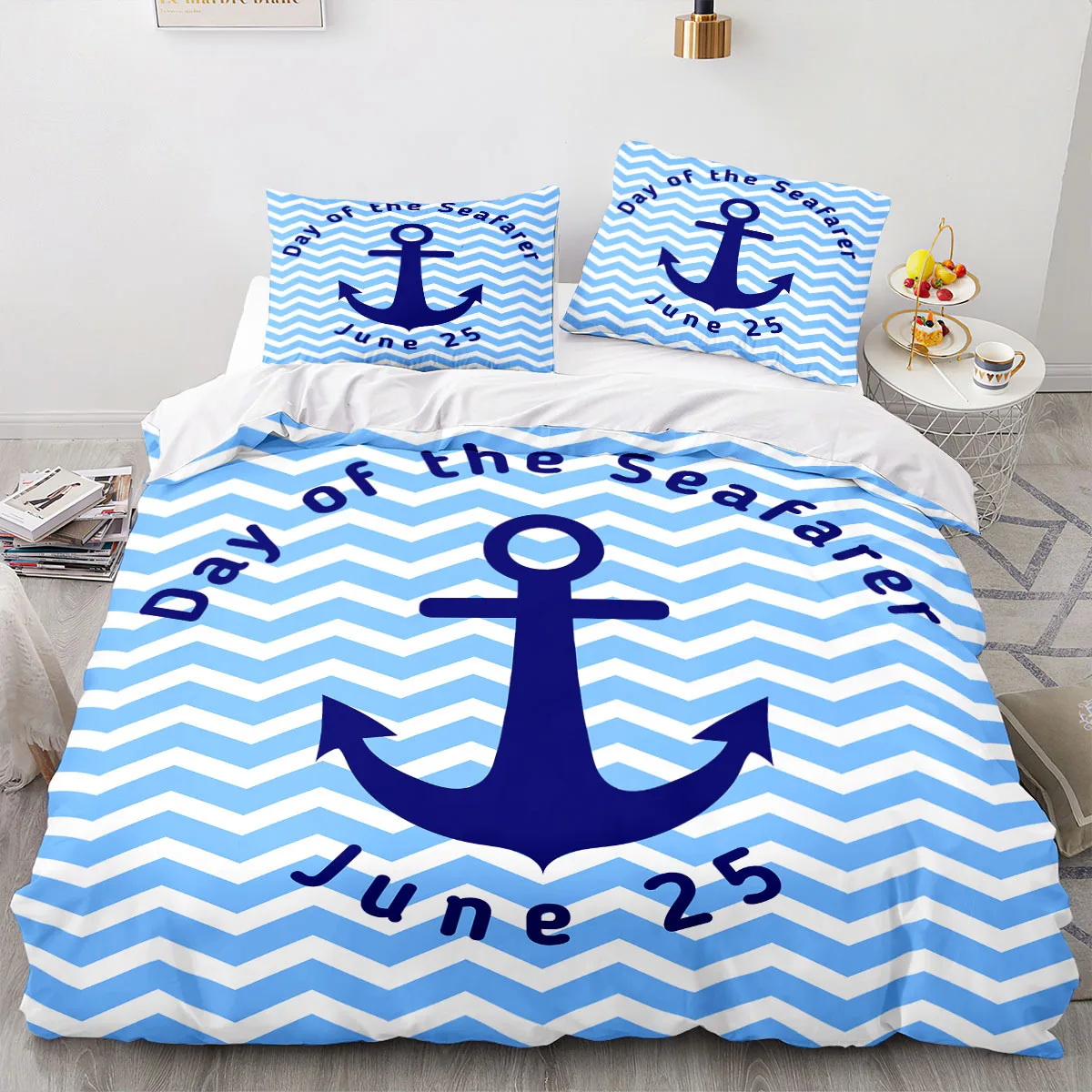 S Ocean Blue Sea Wave Polyester Quilt Cover Pillowcases Double Twin Queen King Duvet Cover