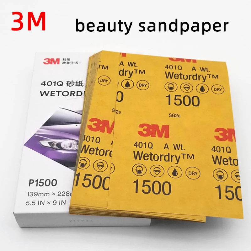 1 pcs 3M Sandpaper 2000/1500 Grit Water Abrasive Paper Car Beauty Polishing