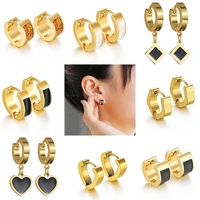 30 styles fashion geometric stainless steel gold color small circle hoop earrings for womens girls punk jewelry party gift