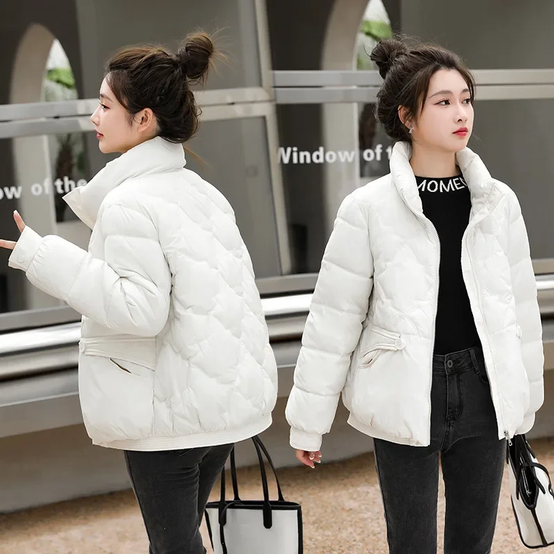 

Женская куртка с коротким воротником, Корейская версия, европейская хлопковая куртка для женщин, тонкая хлопковая куртка для женщин, верхняя одежда