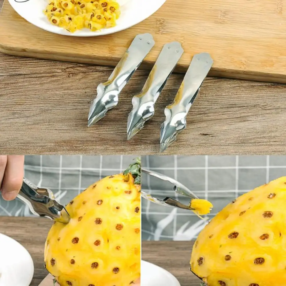 

New Stainless Steel Strawberry Huller Fruit Peeler Pineapple Corer Slicer Cutter Kitchen Knife Gadgets Pineapple Slicer Clips