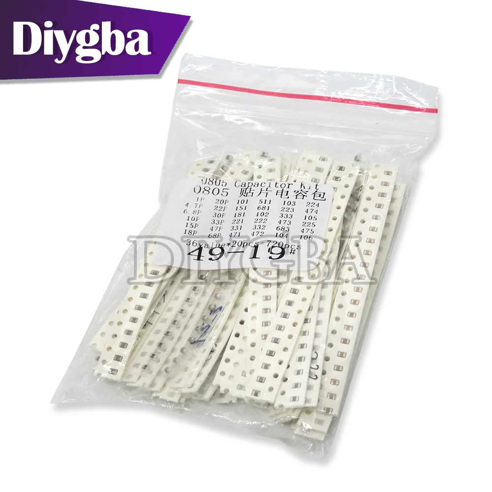 320 шт. 720 2500 набор конденсаторов SMD 0603 0805 diygba 16/1206 значений 1 пФ 36/50 4 7 ПФ нФ мкФ Ф |