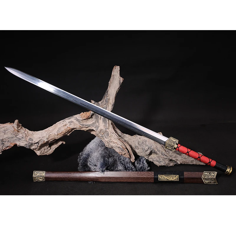 Китайский меч лезвие с двойными краями полностью острые складные стальные