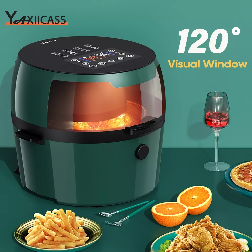 

YAXIICASS 8L Large Air Fryer Without Oil Smart LCD Touch Control Electric Air Fryer With Visual Window Adjustable Temperature
