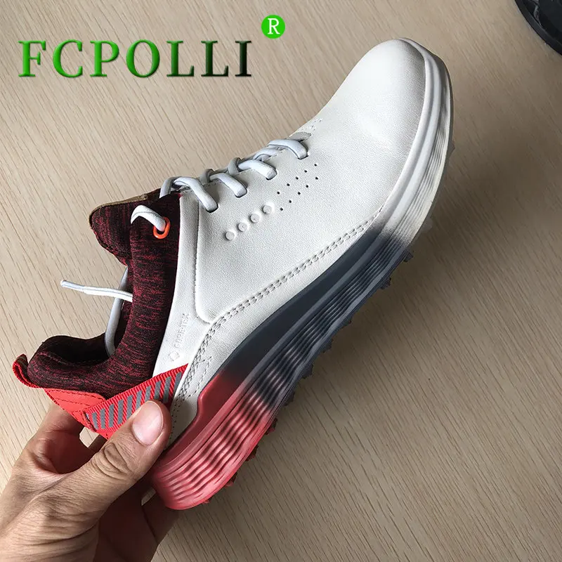 Professional Golf Shoes for Ladies Genuine Leather Athletic Shoes Women Anti Slip Walking Shoes for Woman Lace Up Golf Training