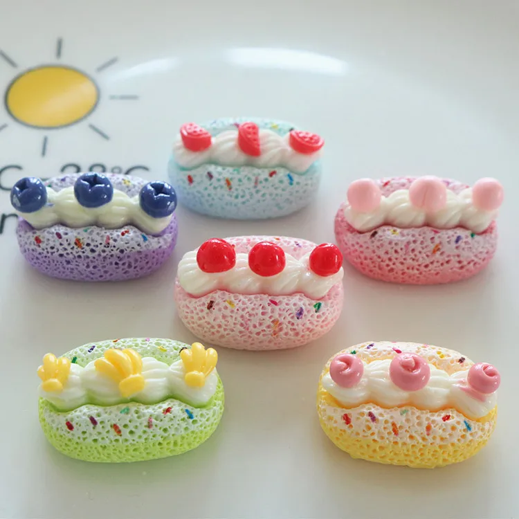 5 шт. милые мини-серии торт мультяшные смоляные кабошоны с плоской задней частью