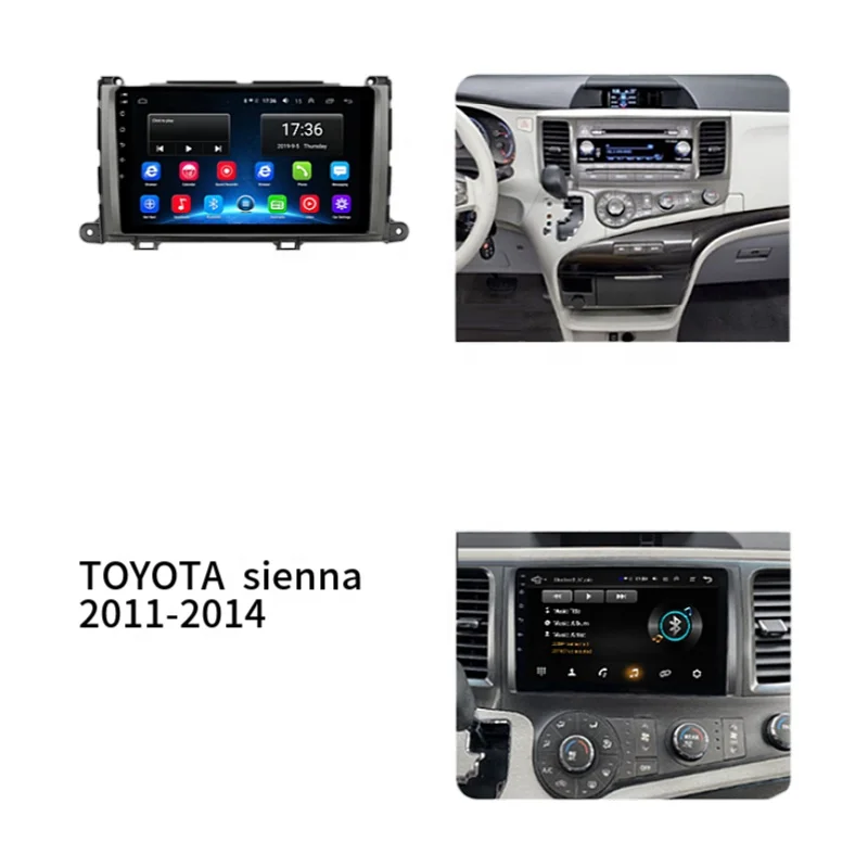 

For Toyota Sienna 2012+ Car Interior Android Video DVD Player Dashboard Frame Car Audio Multimedia Stereo Frame 9 Inch