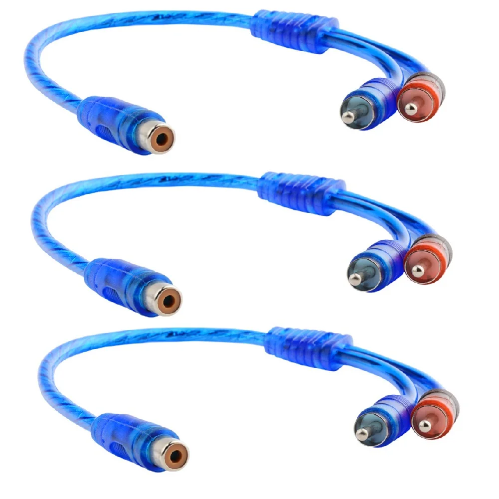 

30cm Car Audio Cable 1 Female To 2 Male RCA Adapter Wire Splitter Signal Connector Plastic Metal Audio Connection Short Line