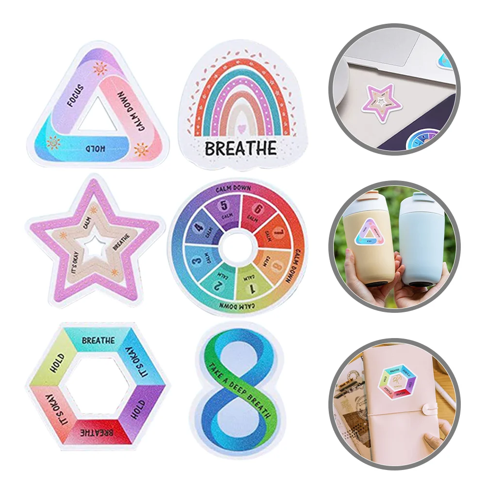 

6 Pcs Sensory Stickers Uneasy Colorful Plastic Stress Adults Calm Calming Phone Back Decompression