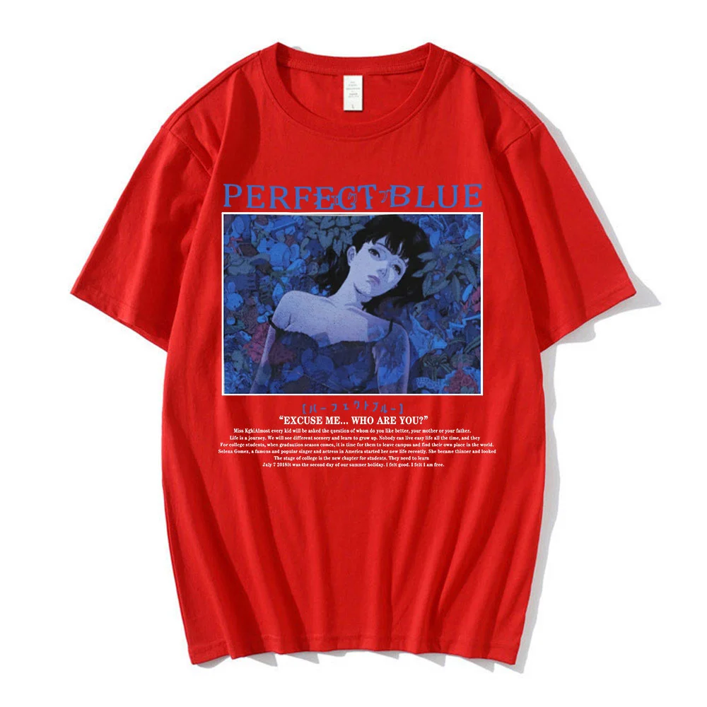Футболка мужская с рисунком японского аниме идеальный синий топ коротким