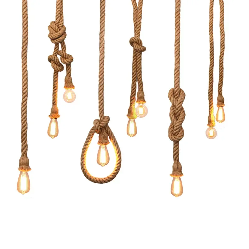 Моноподвесной светильник Sisal люстра из пеньковой веревки в стиле лофт магазина