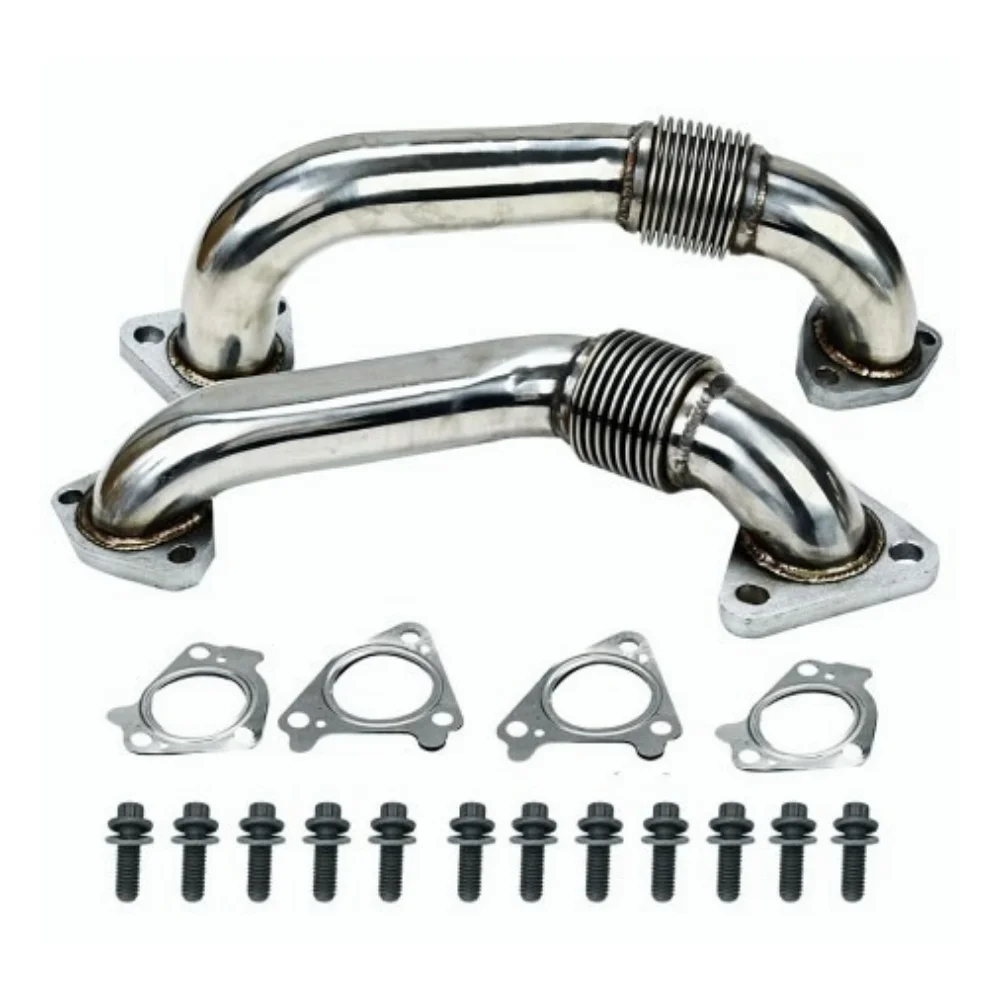 

6.6L Duramax Heavy Duty Ugraded 304SS Up Pipes W/ Gaskets 01-16 GMC Chevy Down Pipe Exhaust