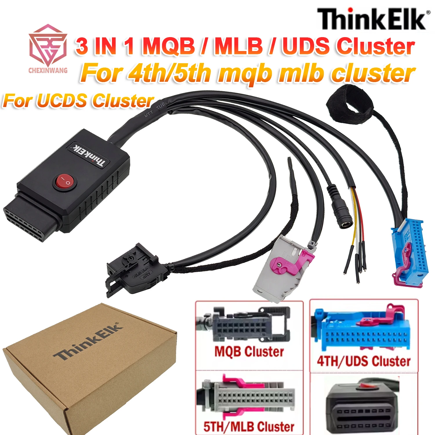 ThinkElk 3 в 1 UDS MQB MLB Кластер Тестовая платформа Комплект кабелей приборной панели 12 В