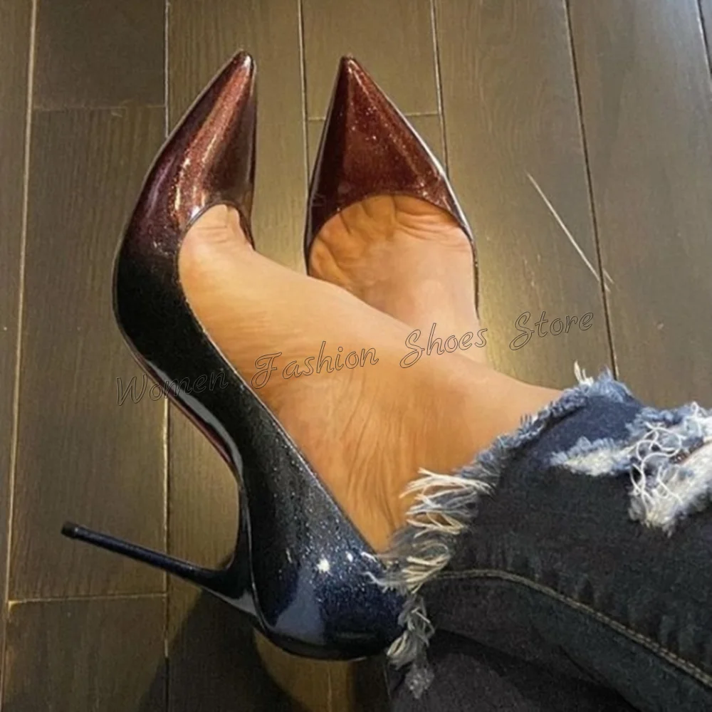 Туфли-лодочки на высоком каблуке женские заостренный носок без застежки