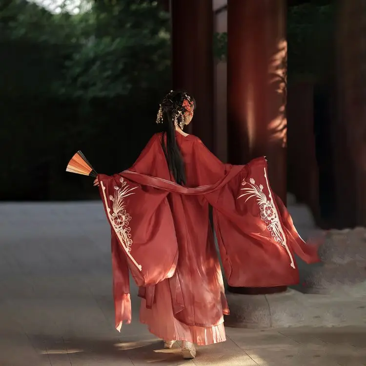 Новая вышивка Hanfu тяжелой промышленности изысканная рубашка с большими рукавами