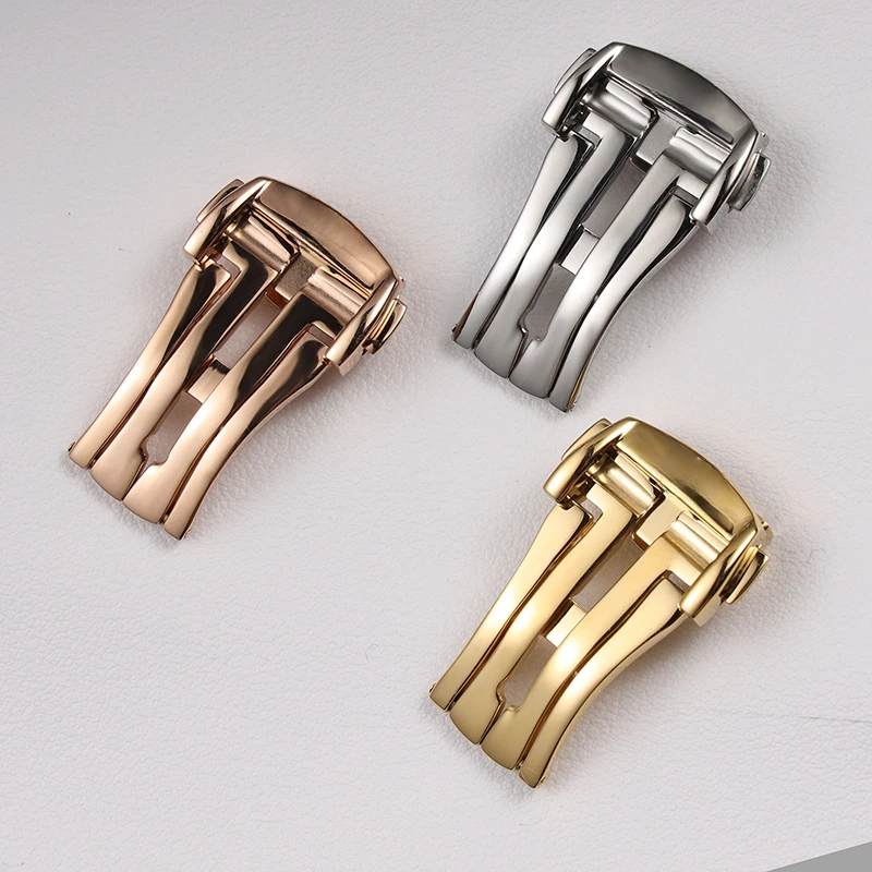 

Пряжка для часов Omega, кожаный ремешок со складной застежкой, черный/серебристый/золотой/стальной цвет, 16/18/20 мм