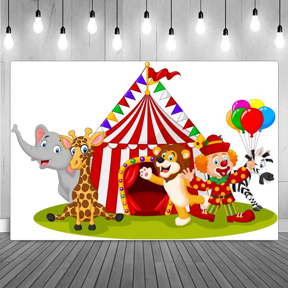 

Oh Baby Shower Circus Party Decoration Photography Backdrops Sign Safari Wild One Cirque Birthday Photographic Backgrounds Props
