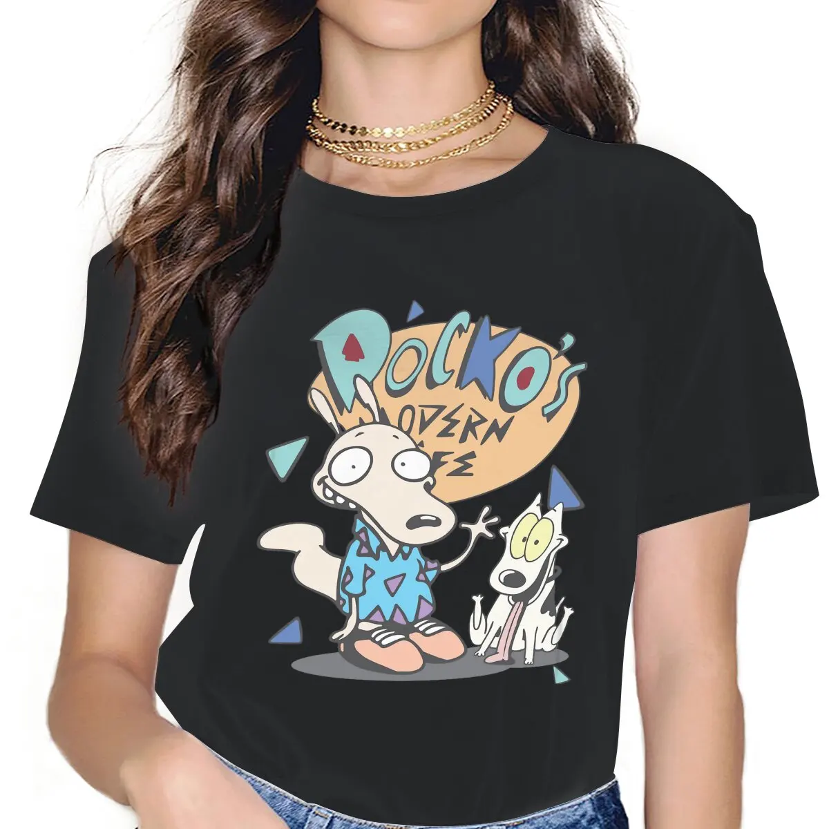 

Аниме женская одежда Rockos современная жизнь футболка Kawaii винтажная женская одежда