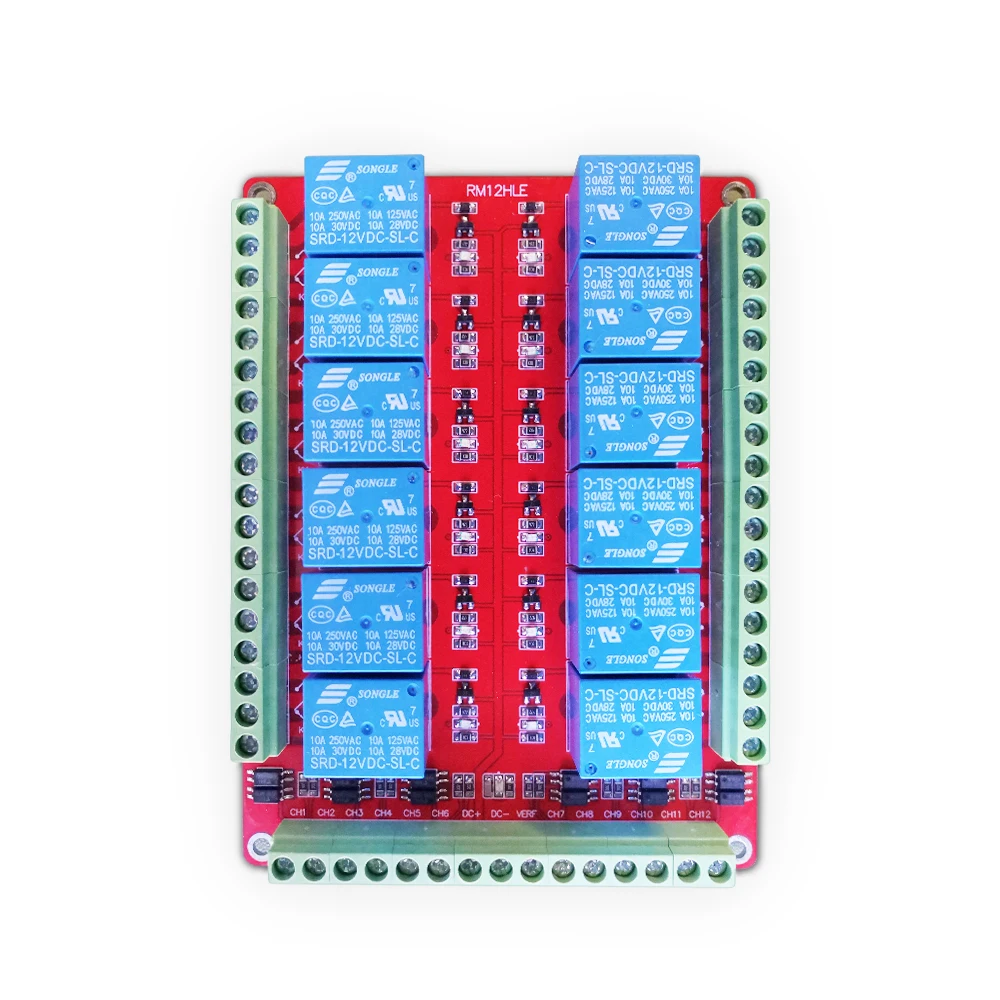 

Плата релейного модуля 5 В, 12 В, 24 В, 12 каналов, экран со стандартным триггером высокого и низкого уровня