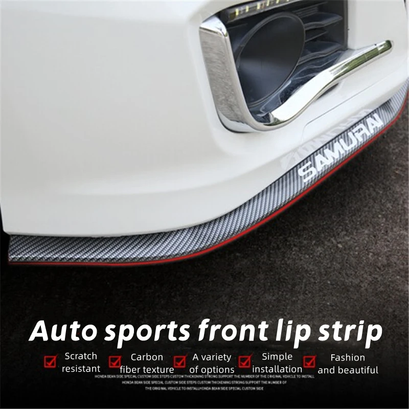

Auto Stickers Exterior Accessories Car Decoration Front Bumper Strip Retrofit Universal Surrounded Front Bumper Carbon Fiber