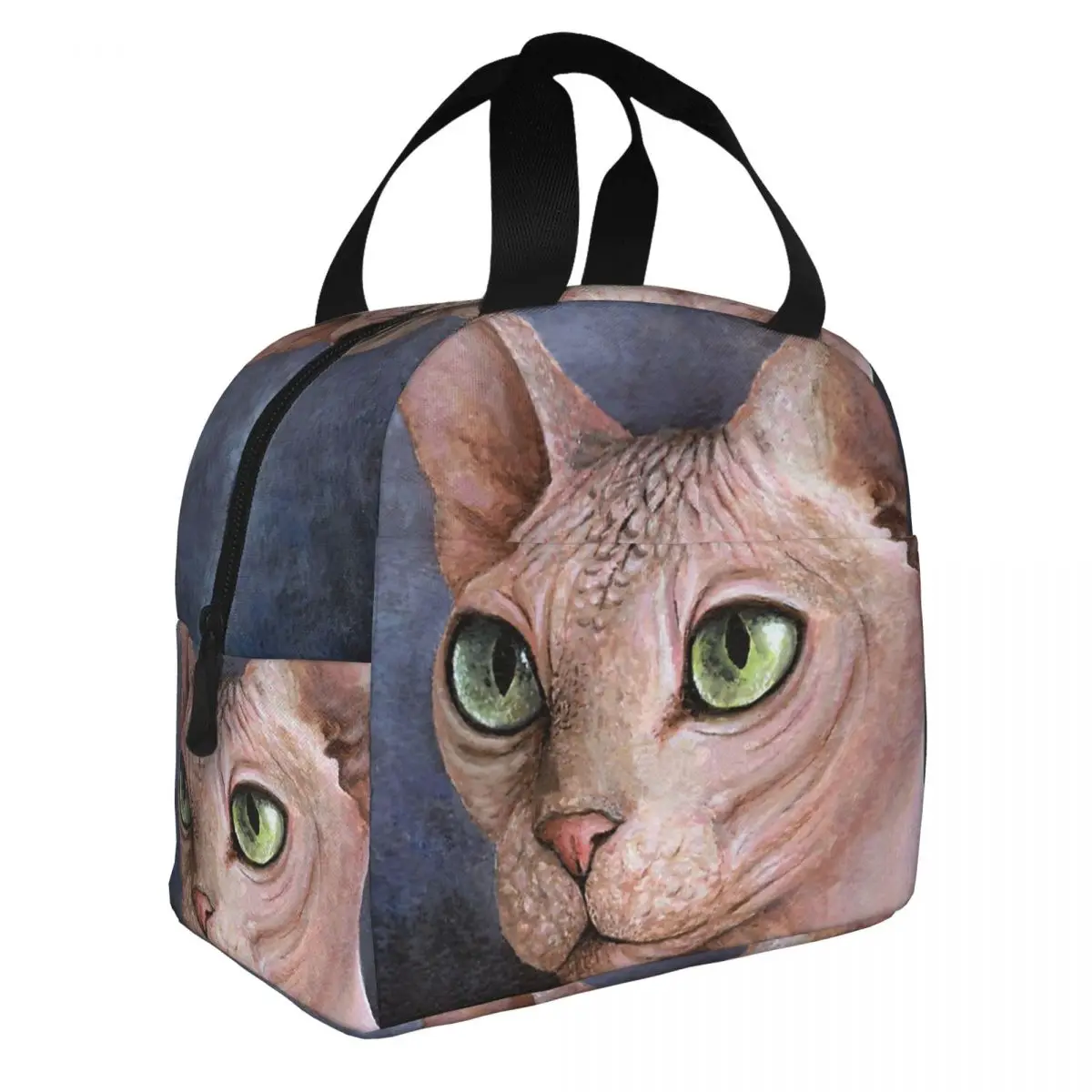 Sphynx Cat 6 (1) Lunch Bento Bags Portable Aluminum Foil thickened Thermal Cloth Lunch Bag for Women Men Boy
