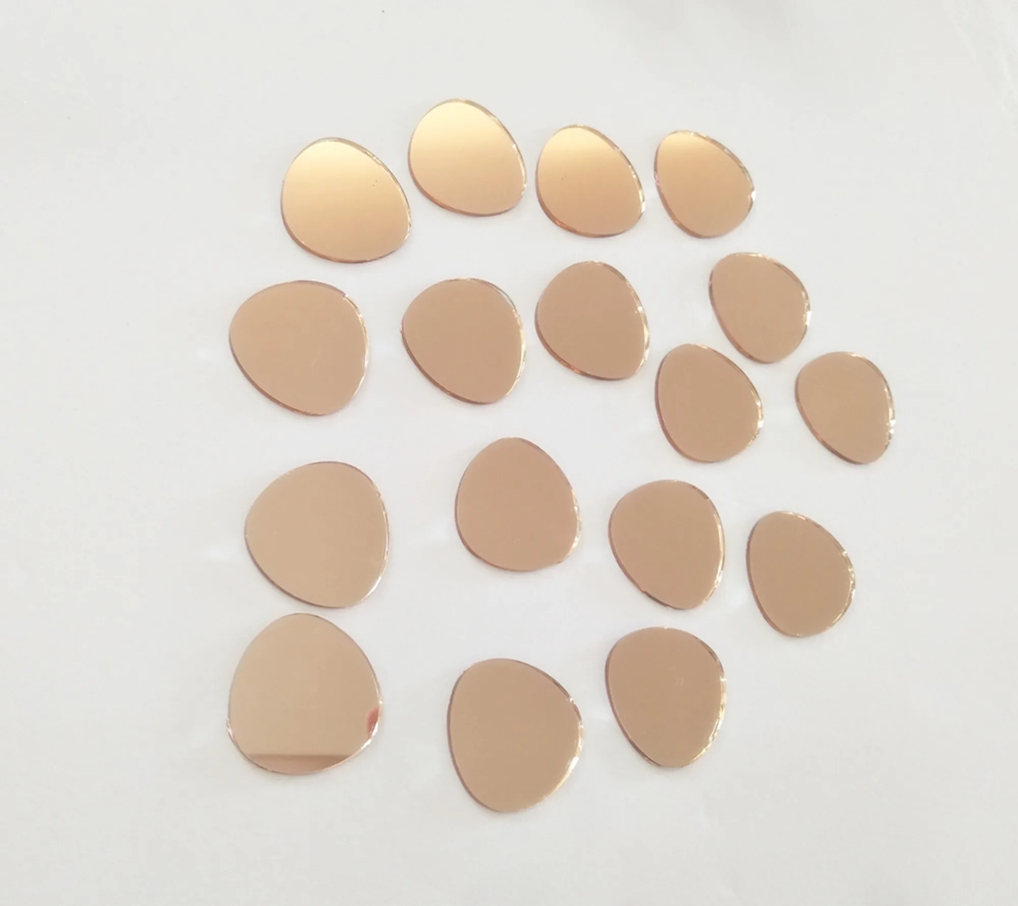 100 шт. овальных зеркальных мозаичных элементов из гальванического стекла для