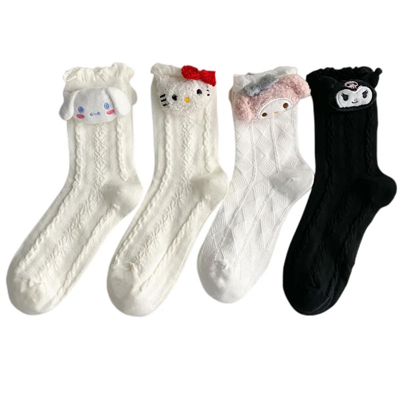 

Sanrio cute cotton socks anime cartoon Kuromi Cinnamoroll My Melody Kawaii creative warm socks gift wholesale