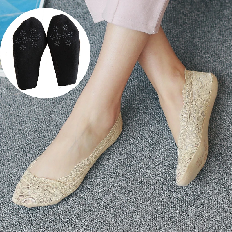 

3 пары/Лот, модные женские летние носки для девочек, стильные кружевные короткие женские невидимые нескользящие носки до щиколотки с цветами, 6 цветов, Новинка