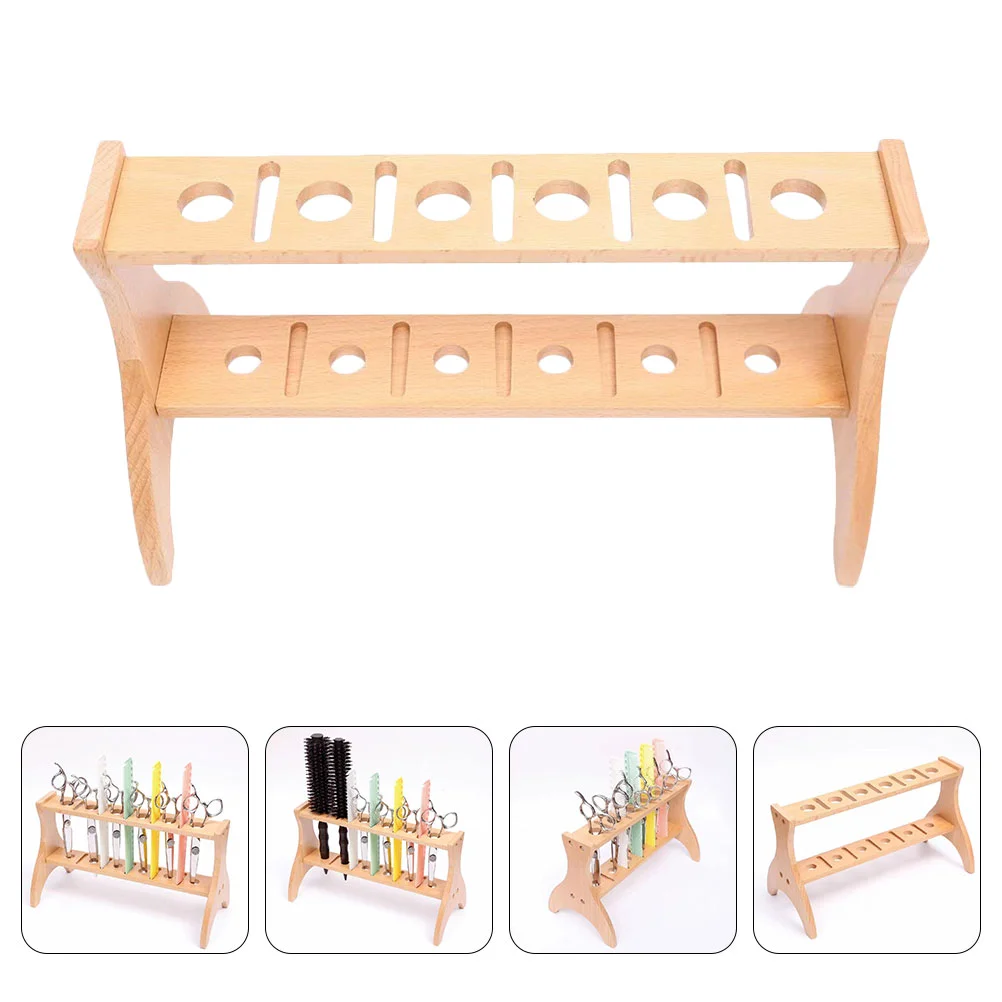 

Holder Scissor Scissors Hair Organizer Rack Shear Salon Storage Case Clips Barber Wooden Combs Stylist Box Wood Hairdressing