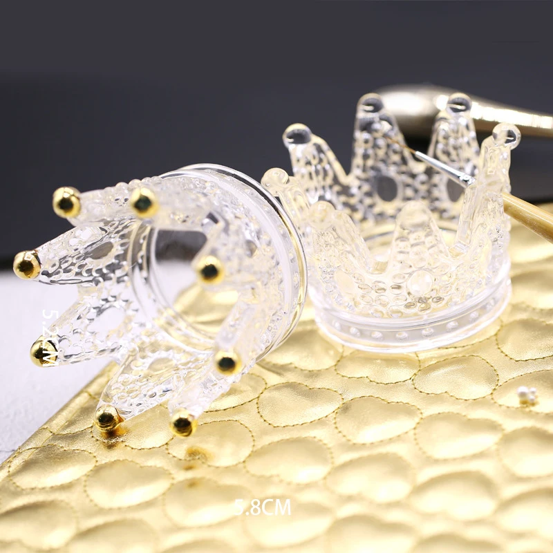 3D Ретро рельефная стеклянная Корона Хрустальная Кисть для ногтей