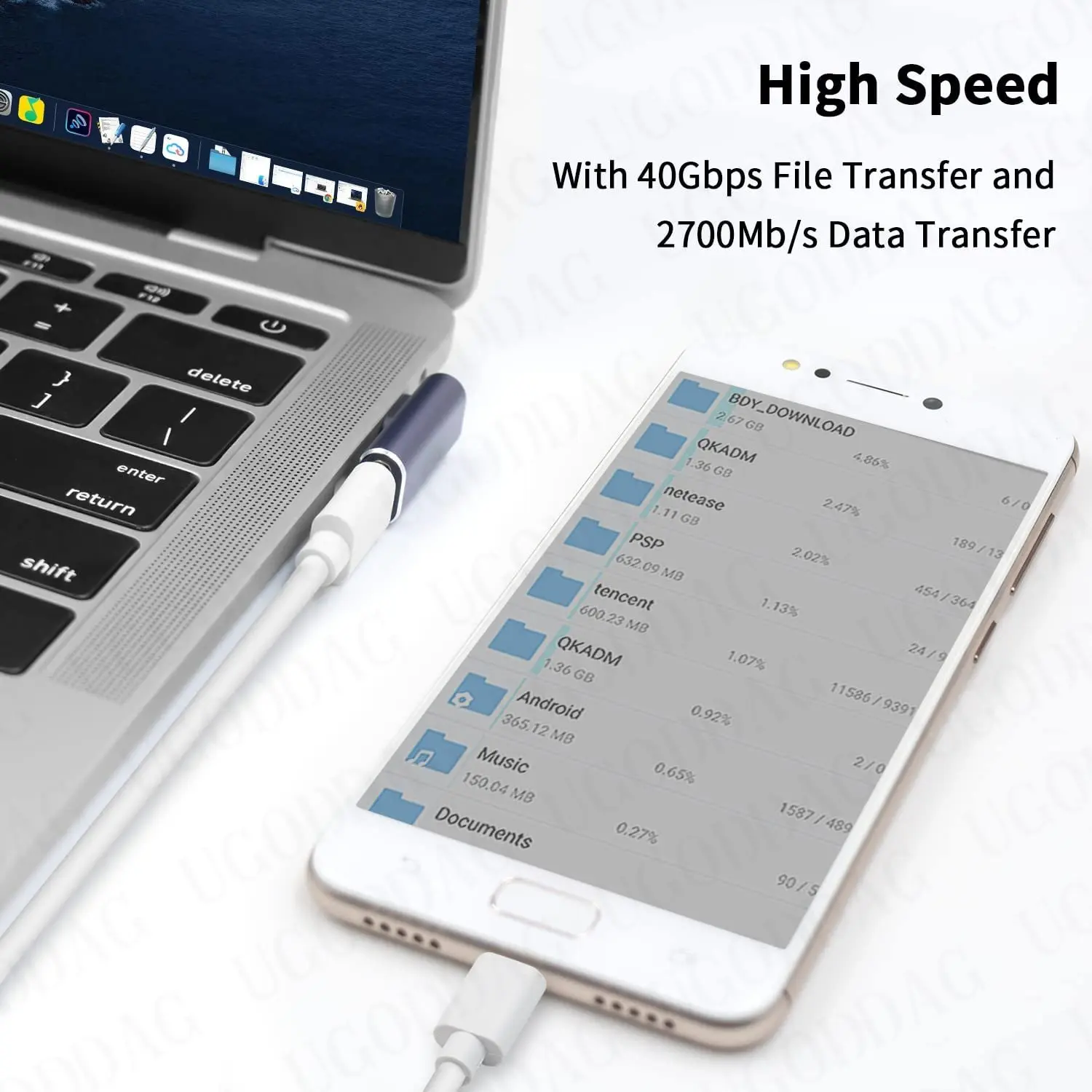 Адаптер USB Type-C с правым/левым углом 40 Гбит/с 100 Вт