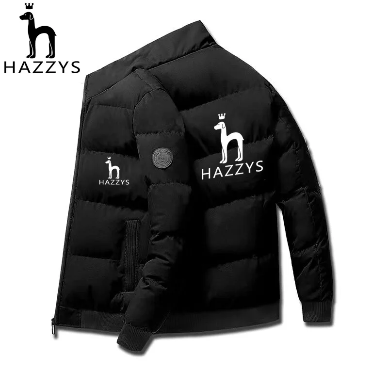 

HAZZYS Winter Cold Proof Men's Jacket Casual Standing Collar Zipper Down Coat 2023 Men's Warm Coat Outdoor Fashion Jacket