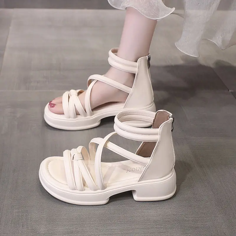 Летние римские сандалии новинка 2024 Женская юбка Сказочная модель Классическая