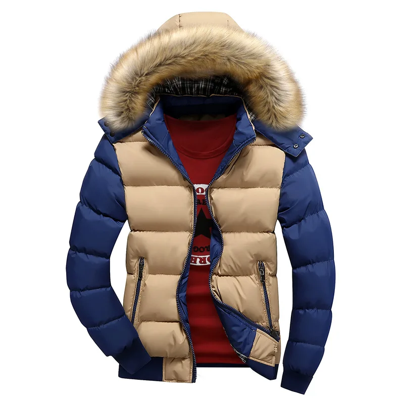 Men's New Autumn And Winter Padded Jacket Youth Casual Fashion Trend Thick Cotton Jacket Removable Cap