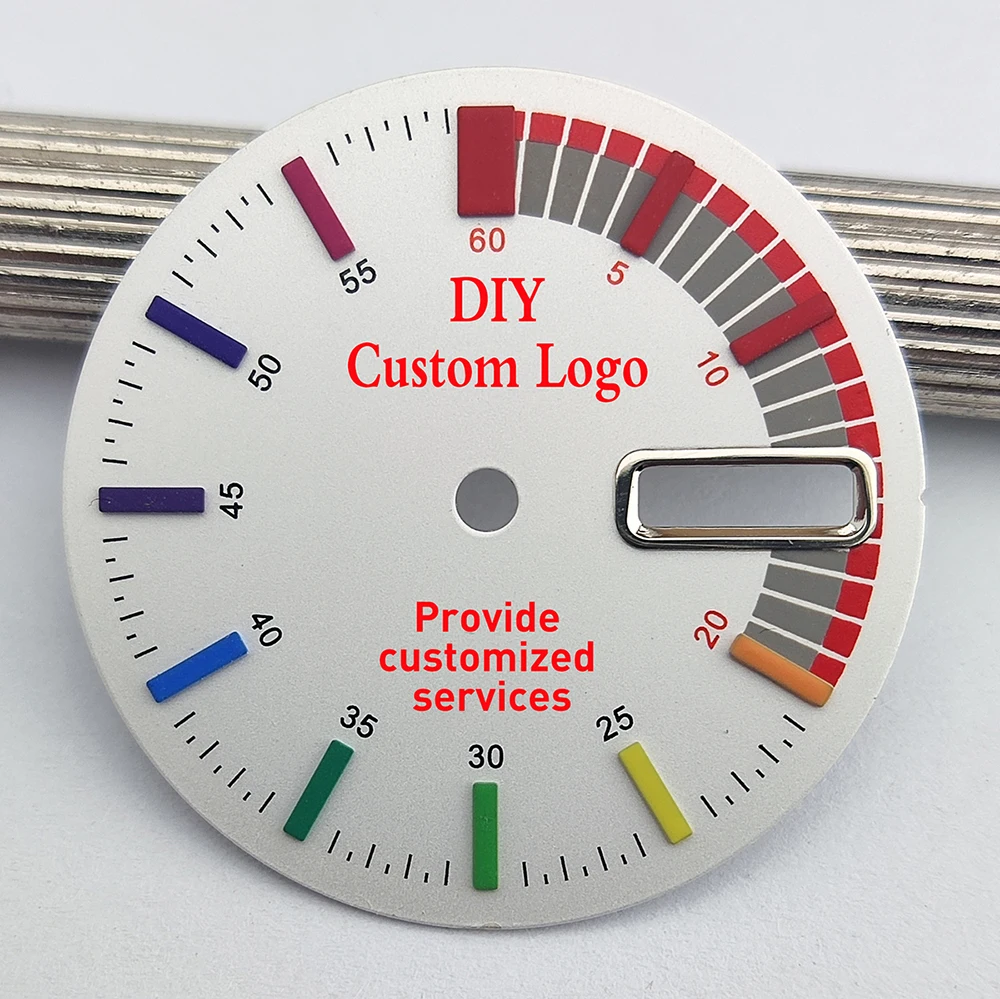 

Циферблат с логотипом NH35 на заказ, 28,5 мм, циферблат с двойным календарем, улучшенный циферблат для движения NH36/4R36