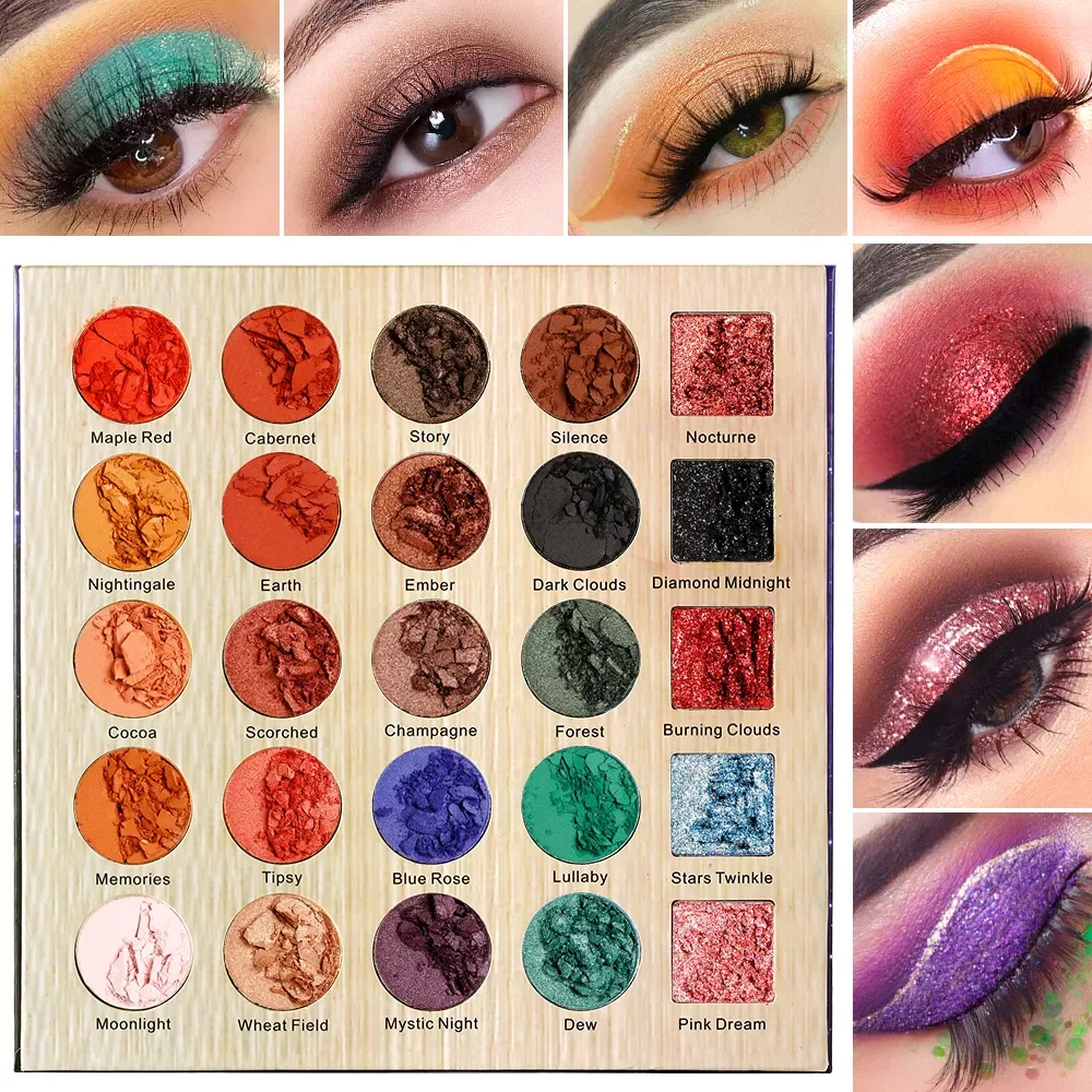 

NEW2023 DE'LANCI Matte Pearl Shimmer Eyeshadow Pallete Professional 25 Colors Make up Palette Glitter Pigmented Eye Shadow P