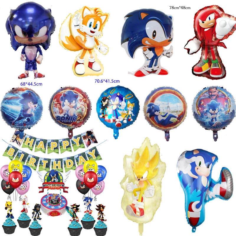 

New Hedgehhog Balloons Cartoon Game Helium Ballon Kids Theme Birthday Party Decoration Aluminium Foil Balloon