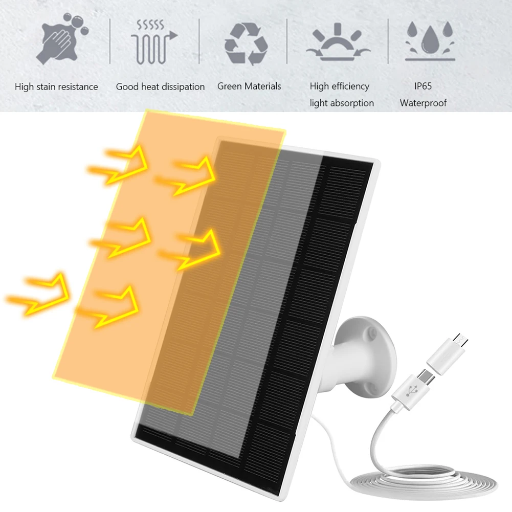 Зарядное устройство для солнечной панели 5 В 10 Вт с портом USB-C и Micro USB 4000 мАч IP65