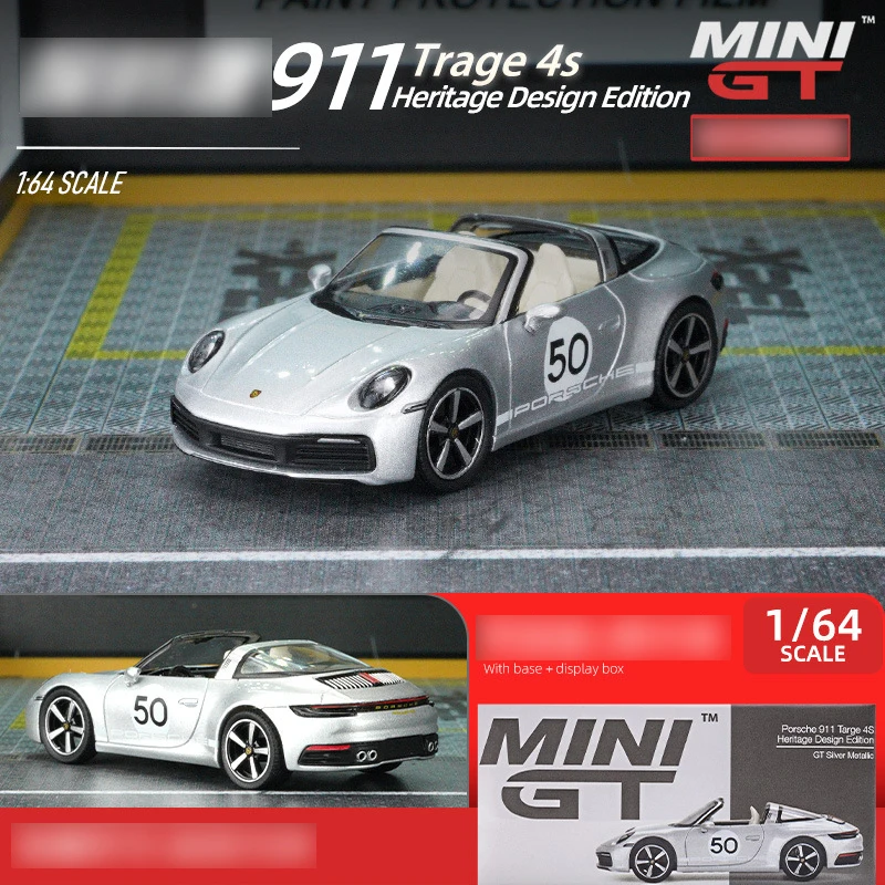 

Модель литая автомобиля MiniGT 1/64, модель коллекционного автомобиля 911 Targe 4s Heritage, дизайнерское издание, спортивный автомобиль, игрушечный подарок для мальчиков и девочек, коллекция, хобби