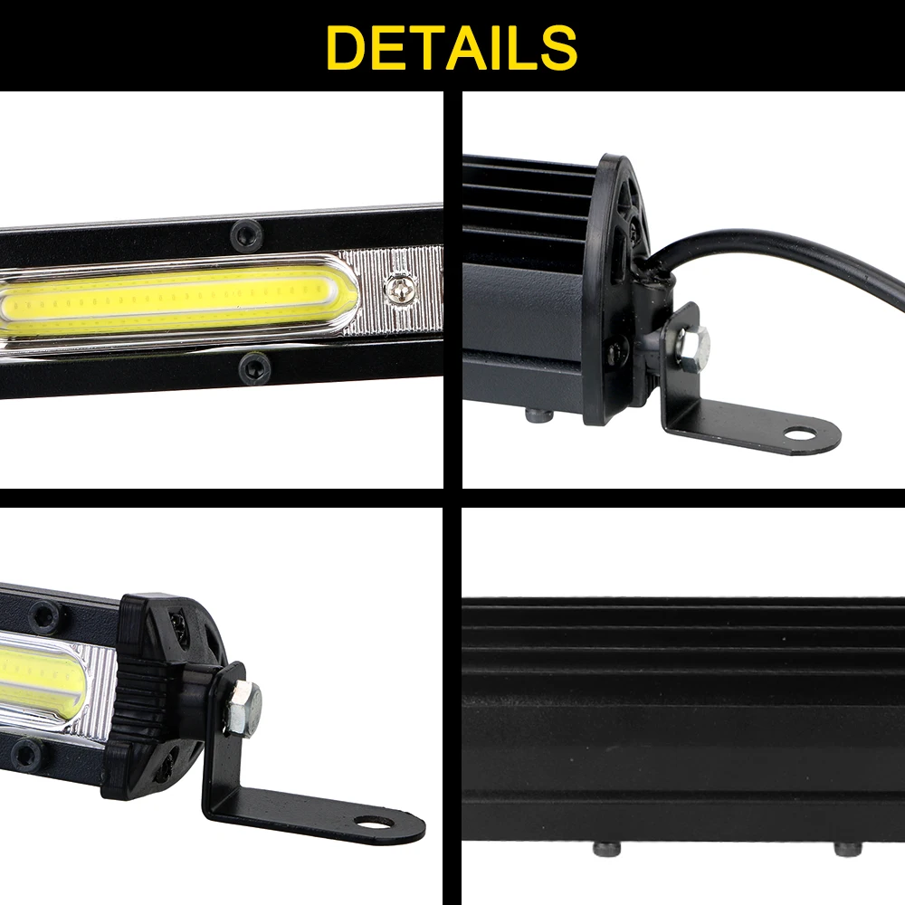 Супер Яркий Светодиодный Автомобильный Рабочий Фонарь 12 В 6500 К Однорядный Прямой