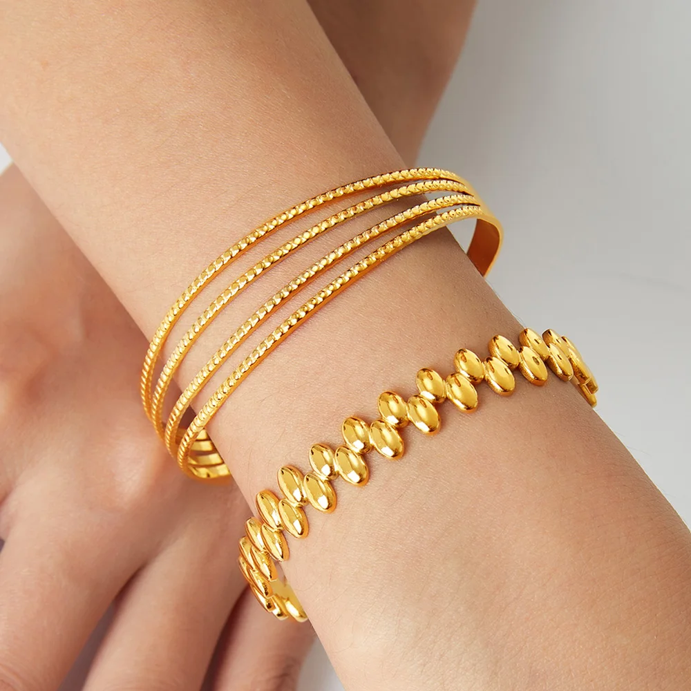 Liora браслеты из нержавеющей стали 316L для женщин модные браслеты-манжеты золотого