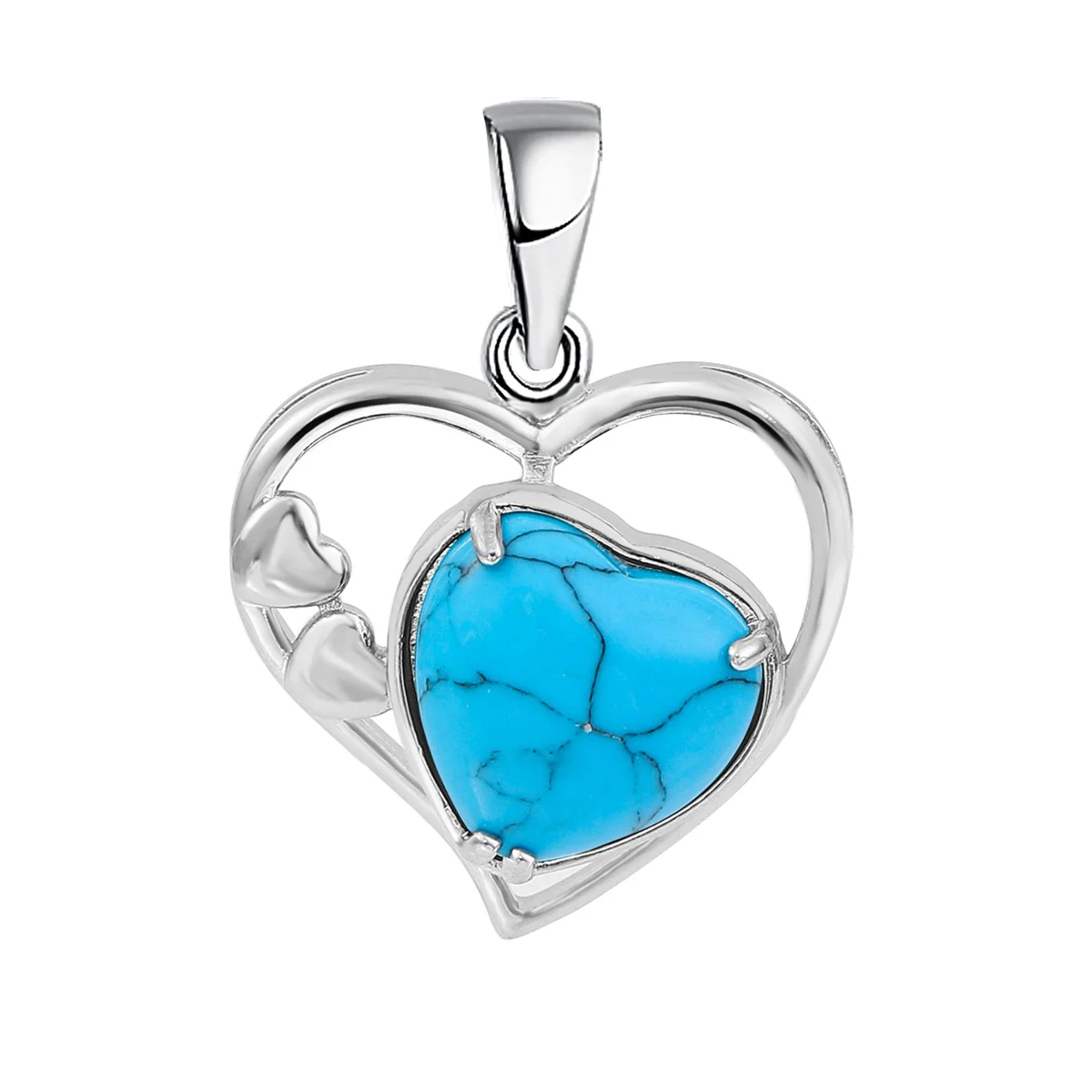 

Blue Turquoise Heart Pendant for Making Jewelry Necklace Healing Chakra Forever Gemstone Lucky Love Jewelry